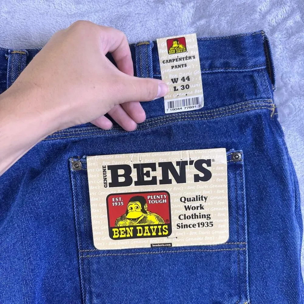 NWT Ben Davis Carpenter Pants Men’s 44x30 Indigo Blue Denim Workwear Style 778